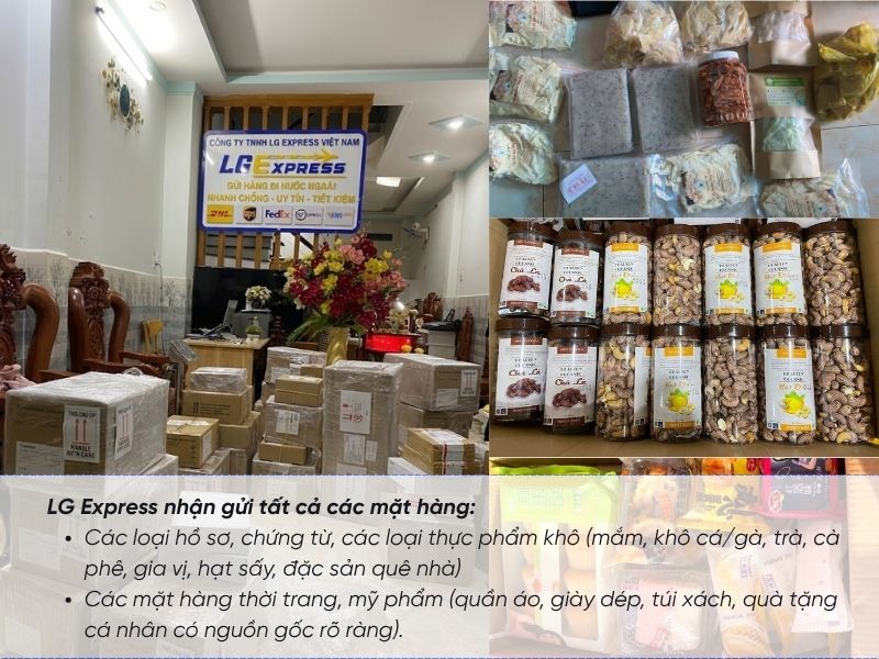 Các mặt hàng gửi đi nước ngoài