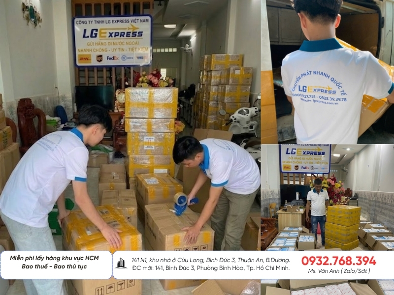 Cty LG Express chuyên gửi hàng đi nước ngoài bao thuế